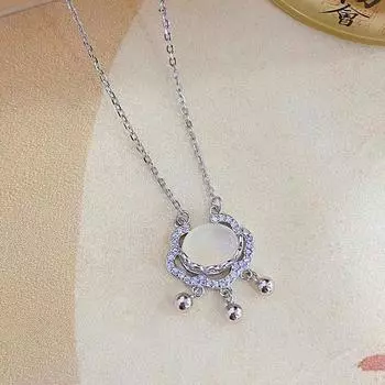 Ожерелье с замком Сянъюнь, Пинъань, Жуйи, классический ся, этнический стиль, благословение и мода, подвеска из белого нефрита