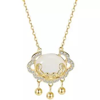 Ожерелье с замком Xiangyun Ruyi Ping An для женщин, кошачий глаз, новый модный персонализированный свитер на осень и зиму, подвеска на ключицу