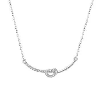 Ожерелье с завязанной улыбкой, женская ключичная цепочка, японский и корейский стиль Ins, сверкающий бриллиант, универсальное для невысоких людей