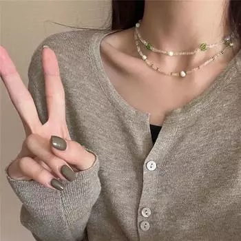 Ожерелье с зеленым кристаллом и бабочкой, многослойное ожерелье для женщин, цепочка на ключицу, колье, милые ювелирные изделия, ошейники для девочек