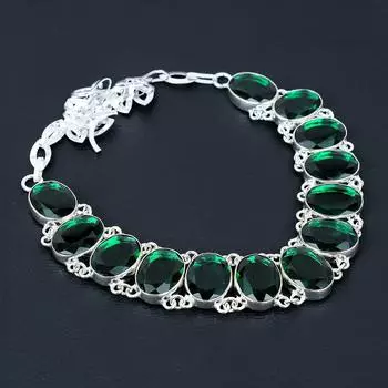Ожерелье с зеленым турмалином, ожерелье из стерлингового серебра 925 пробы, ожерелье с зеленым турмалином и драгоценным камнем, серебро ручной работы, ювелирные изделия с зеленым турмалином для нее 20 зелёный