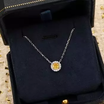 Ожерелье с желтым бриллиантом, подвеска на все тело, чистое серебро 925 пробы, эталонный промышленный процесс, новая технология, гальванопокрытие, отличное