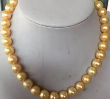 Ожерелье с желтым жемчугом 9-10 мм 18 дюймов