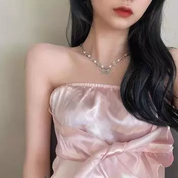 Ожерелье с жемчугом и бабочкой, новые женские дизайнерские аксессуары, цепочка для свитера, осенние и зимние трендовые аксессуары