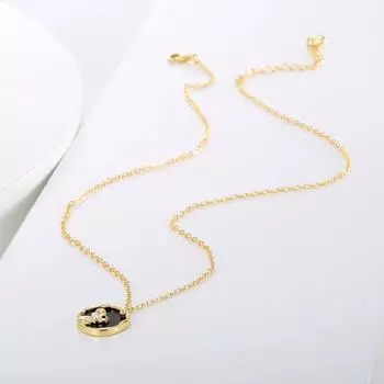 Ожерелье с жемчугом Мотидзуки из кролика, ювелирные изделия, высокое чувство, небольшой свежий, нежный, элегантный, черный камень, циркон, ключичная цепочка, мода