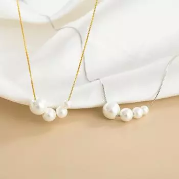 Ожерелье с жемчугом на ключицу 2021 года: Элегантный легкий роскошный дизайн для женщин NS727 золотой