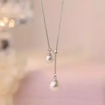 Ожерелье с жемчугом «Темперамент», женское, простое, французское, винтажное, осень/зима, новая цепочка для воротника