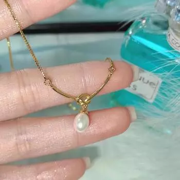 Ожерелье с жемчужным кулоном для девочек, изысканные украшения, высококачественный свет, роскошь, нежный темперамент, цепочка на ключицу, подарок