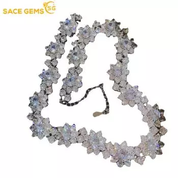 Ожерелье SACE GEMS с подсолнечником, полное циркона, колье с цветком, модный подарок белый