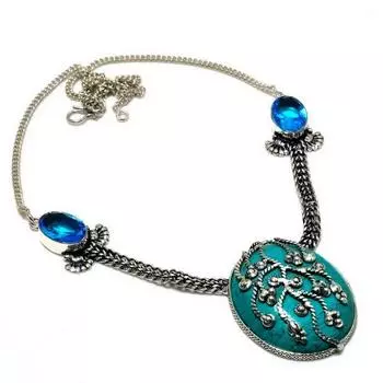 Ожерелье Santa Rosa с бирюзовым синим топазом и серебром 925 пробы, 18 дюймов 18 синий