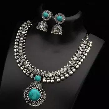 Ожерелье Sasitrends из оксидированного немецкого серебра с Jumki для женщин и девочек