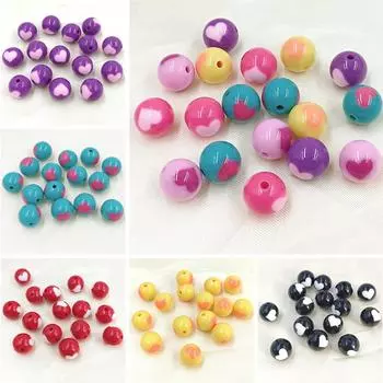 Ожерелье «сделай сам», акриловые материалы ручной работы, ювелирные изделия «сделай сам», аксессуары 10 шт., модные серьги, двухсторонние для изготовления браслета, сердце любви, сплошной цвет 16 мм разноцветный