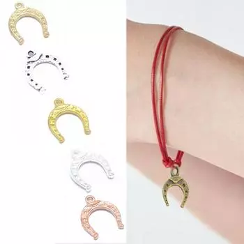 Ожерелье «сделай сам», браслет, подвеска в виде подковы, новинка 20 шт./лот, ретро ювелирные аксессуары для ювелирных изделий, маркировка, бусины из сплава бледный серебристый