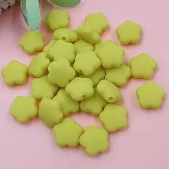 Ожерелье «сделай сам», цветы, бусины, свободные бусины, резиновые браслеты, 10 цветов, модные ювелирные изделия, 15*7 мм, 30 шт. фиолетовый