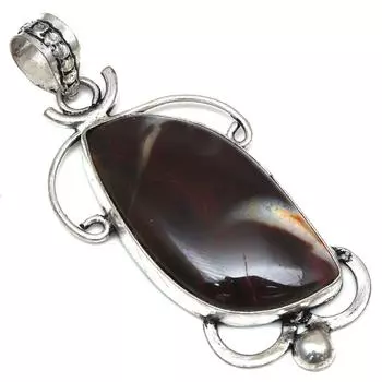 Ожерелье Septerian Jasper Gemstone Подарок для нее Серебряные украшения 2.25