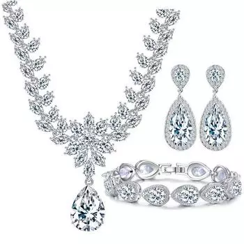 Ожерелье/серьги/браслеты из стерлингового серебра 925 пробы, цитрин, аметист, драгоценный камень, комплекты ювелирных изделий 45 cm белый