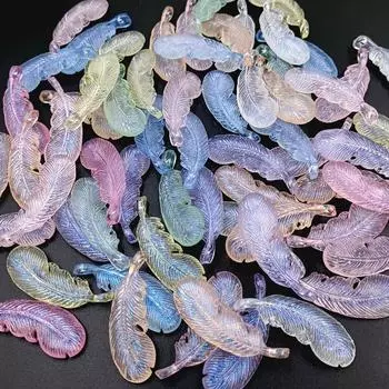 Ожерелье Серьги Креативный кулон с перьями Материалы ручной работы Светлые серии Бусины 10 шт. Изготовление ювелирных изделий Светящиеся полупрозрачные ювелирные аксессуары розы красного