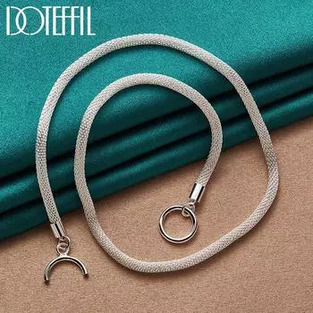 Ожерелье серебряного цвета со змеиной цепочкой 4 мм, модные ювелирные изделия 45cm