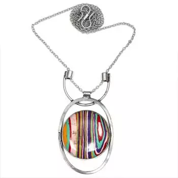 Ожерелье Серебряные украшения Радужный драгоценный камень Calsilica ювелирные изделия ожерелье чокер