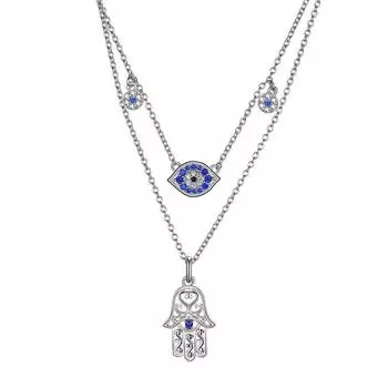 Ожерелье серии «Глаз демона» с двухслойным дизайном и подвеской «Хассам», модное ожерелье