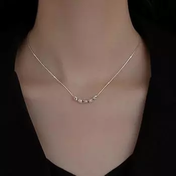 Ожерелье-шапочка из стерлингового серебра 925 пробы с бусинами Lucky Beanie, женское легкое роскошное дизайнерское ожерелье с ощущением рисового зерна, осенне-зимний подарок Ins