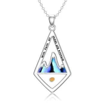 Ожерелье Simple Faith Geometric Hill Mustard Seed Faith из нержавеющей стали серебряный