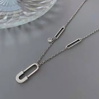 Ожерелье-скрепка из стерлингового серебра 925 пробы для женщин, винтажные подвески-шармы, ожерелья для вечеринок, новые украшения