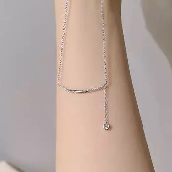 Ожерелье Smile Женское Цирконовое Односимвольное Дугообразное Кистевое Цепочка Ключицы Нержавеющая Сталь Легкая Роскошная Цепочка Капли Воды Прочность