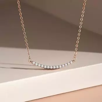 Ожерелье Smile Женское легкое роскошное темпераментное облегающее розовое золото смайлик циркон ключичная цепочка