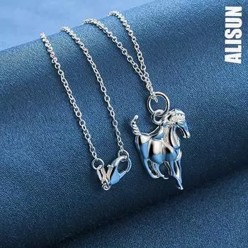 Ожерелье со слоном из стерлингового серебра 925 пробы, модные свадебные украшения O-45CM