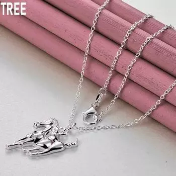 Ожерелье со слоном из стерлингового серебра 925 пробы, модное украшение для свадьбы O-45CM