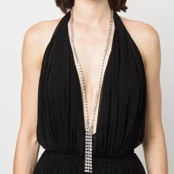 Ожерелье со стразами и ароматами. Простое и современное летнее пляжное индивидуальное длинное украшение с подвеской. серебряный