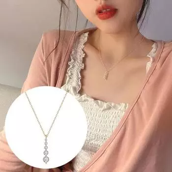 Ожерелье со стразами, женское изящное бриллиантовое ожерелье, цепочка на ключицу, ожерелье со сверкающими кристаллами, минималистское ожерелье с каплями воды, ювелирные изделия золотистый
