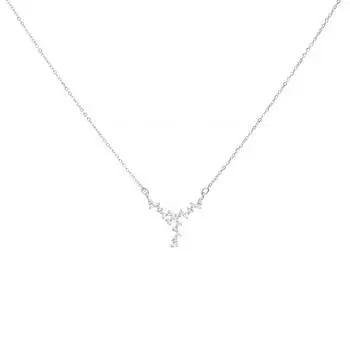 Ожерелье со сверкающей звездной рекой, легкое роскошное женское ожерелье с полыми звездами и сломанными бриллиантами M