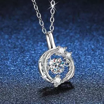 Ожерелье со сверкающим муассанитом 0,5 карата для женщин, классический кулон с бриллиантом бриллиантовой огранки, 100% серебро 925 пробы