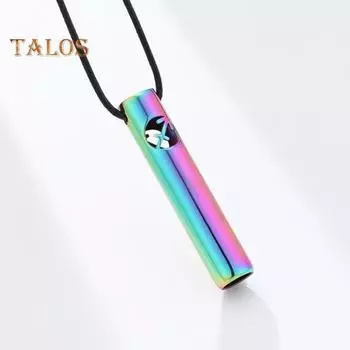 Ожерелье со свистком для осознанного дыхания, ожерелье из нержавеющей стали для снижения тревожности, ожерелье для снятия стресса и паники, регулируемая длина, внутренняя медитация разноцветный