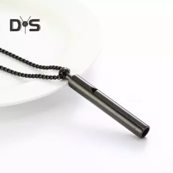 Ожерелье со свистком для осознанного дыхания, ожерелье из нержавеющей стали для снижения тревожности, ожерелье для снятия стресса и паники, регулируемая длина, внутренняя медитация разноцветный