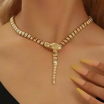 Ожерелье со змеей европейского и американского дизайна для женщин, праздничные подарки, современные ювелирные аксессуары