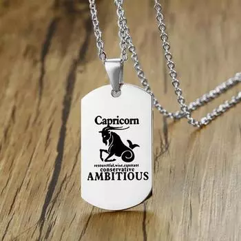 Ожерелье со знаком зодиака для мужчин и женщин, 12 созвездий, цепочка из нержавеющей стали со скорпионом, ожерелье, подарок на день рождения, кулон, ювелирные изделия