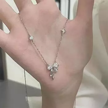 Ожерелье со звездами в виде банта Женское ожерелье «День и ночь» Легкое и роскошное ожерелье «Звезда высокого чувства»