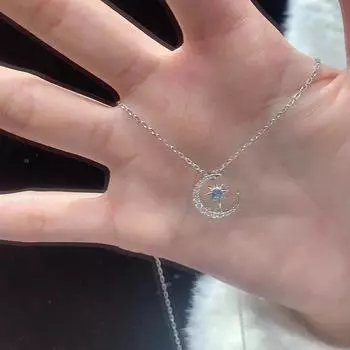 Ожерелье со звездой и луной, женское, Xia Light, роскошный дизайн ниши, цепочка с подвеской из нержавеющей стали в виде мифа о звезде и луне