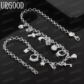 Ожерелье со звездой и замком из стерлингового серебра 925 пробы и циркония AAA, модные свадебные украшения 45CM