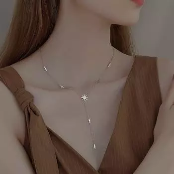 Ожерелье со звездой из стерлингового серебра 925 пробы для женщин, цепочка на ключицу, роскошные украшения для темперамента, подарки для девочек