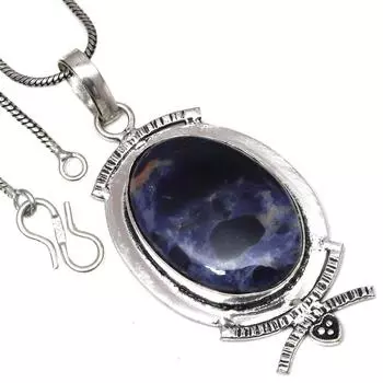 Ожерелье содалит драгоценный камень ручная работа антикварное ювелирное изделие 2.5