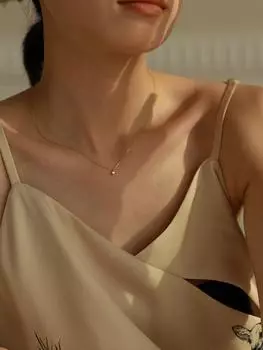 Ожерелье-солитер из стерлингового серебра 925 пробы, женское, легкое, роскошное, дизайн в стиле меньшинств, классическое, простое, универсальное, на ключицу 925