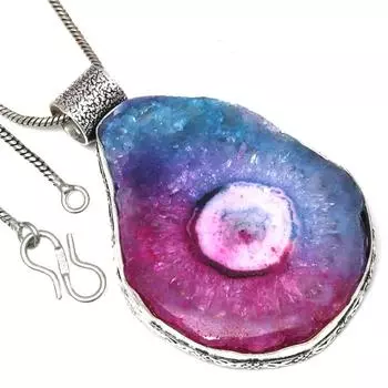 Ожерелье Солнечный Друзский Драгоценный Камень Ручной Работы Антикварное Украшение 2.25