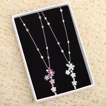 Ожерелье «Сон в летнюю ночь» не выцветает, женское ожерелье «Подсолнух» с бабочкой 925 silver розовый