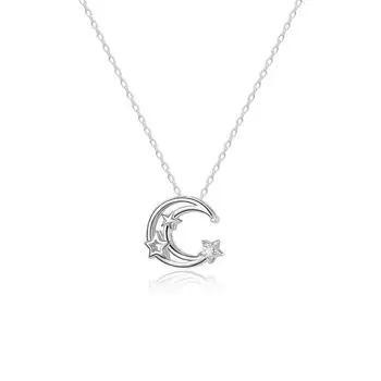 Ожерелье Star Moon Женское легкое роскошное темпераментное ожерелье Star Moon Zircon Clavicle Chain из нержавеющей стали Ins Girly