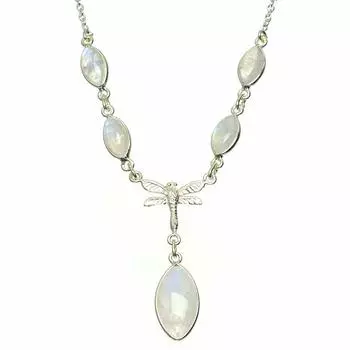 Ожерелье StarGems из натурального радужного лунного камня ручной работы, уникальное ожерелье из стерлингового серебра 925 пробы, 16,25 + 1,25 дюйма, A3187