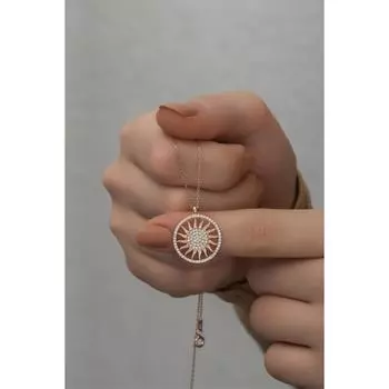 Ожерелье Sun Circle из стерлингового серебра 925 пробы